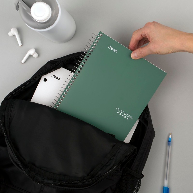 Five Star Spiral Notebook, 2 Subject, College Ruled, 9 1/2"