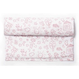 Ti TIN Baby Muslin Cotton Fiber 100% | Gauze for Baby Extra Soft | Absorbent | Child Drawings Pink Pattern, 120x120 cm