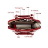 Patent Leather Dome Satchel Purse Zip-around Handbag Multi-Pocket Shoulder Bag
