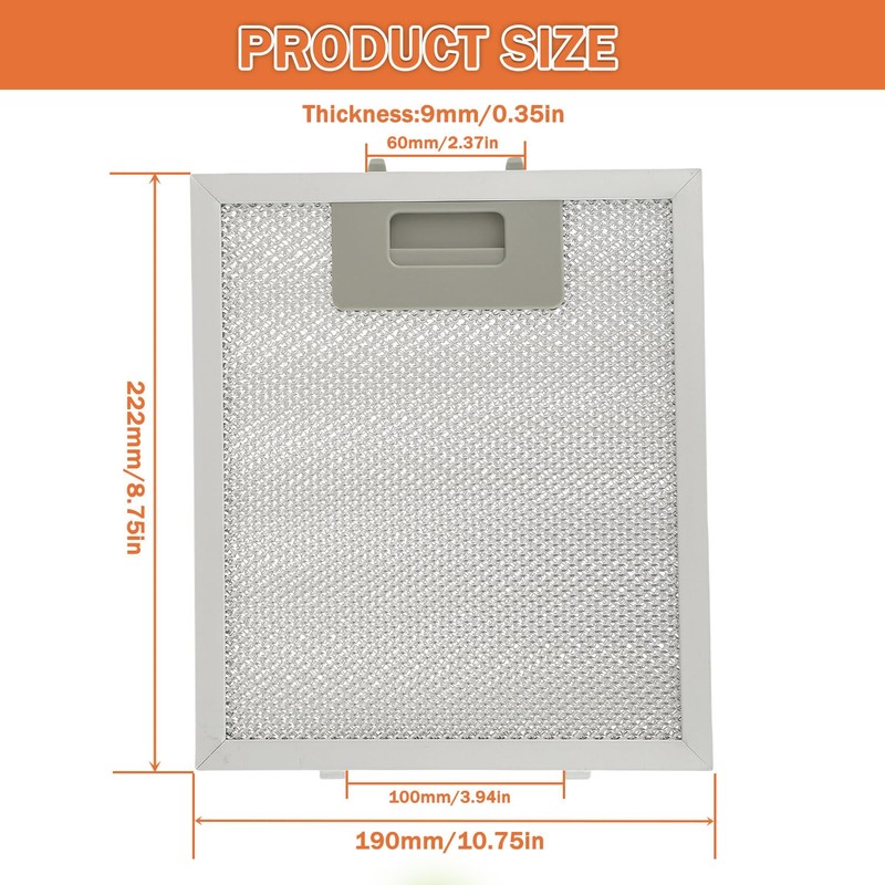 JAMHER 3 Pack W10915369 Range Hood Filter Replacement 5 Layer
