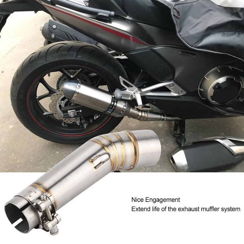 Motorcycle Exhaust Intermediate Pipe, Stainless Steel Intermediate Exhaust Connector, Suitable