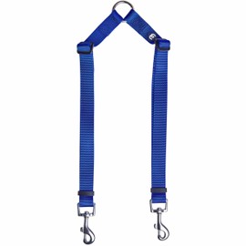 Blueberry Pet Essentials Durable Nylon Classic Double Dog Leash for Two Dogs | Medium/Large Dual Walking & Training Double Leash for Two Dogs | Dual Dog Leash Coupler in Multiple Colors | Royal Blue