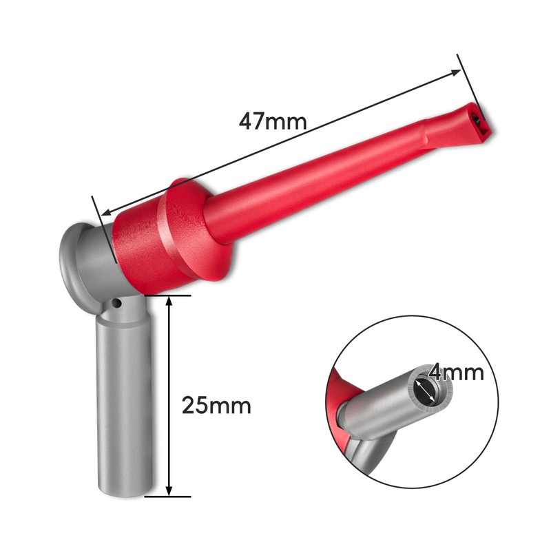 Cleqee 2pcs Mini Grabber Test Clips with 4mm Banana Jack