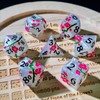 HAOMEJA Resin Flower Dice Set 7pcs/ Sharp Edged Polyhedral Dice/Apply