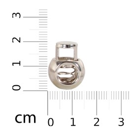 WedDecor Metal Push Button Twin Hole Cord Lock Spring Loaded Toggle Stopper for Shoelaces, Jackets, Sportswear, Clothing, Backpacks, Luggage, DIY Craft Projects (Silver, 2pcs)