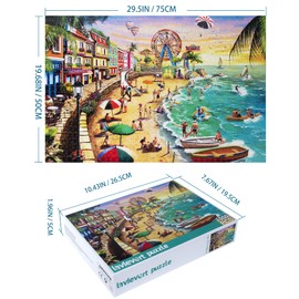 Lavievert Jigsaw Puzzle 1000 Piece Puzzle for Adults - Beach, Happy Vacation