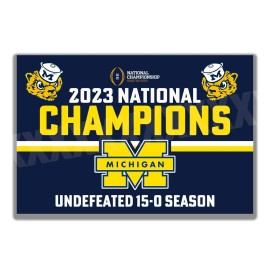 MICHIGAN WOLVERINES 2023 CFB  NATIONAL CHAMPIONS UNDEFEATED 15-0 SEASON MAGNET