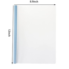 THJOPOKEEL 20Pcs A4 Clear Report Covers with Sliding Bar, 60 Sheet Capacity Plastic Binder Paper Protector, Report Folders with Clear Cover for Resume File Documents(5 Colors)