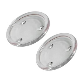 2 Pack Clear Transparent Candle Plate, Round Glass Candle Holder, 3"