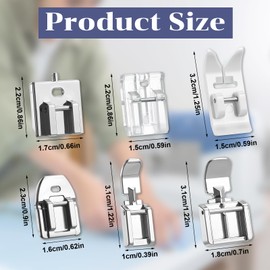 AOZUO 6 Stück Nähzubehör, Multifunktions Nähfuß Nähmaschinen Zubehör Saumfuss Haushaltszubehör Set Nähfüsse Presser Fuß Nähmaschinenfüße Edelstahl für Nähmaschine