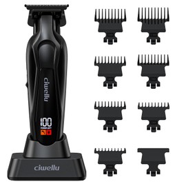 ciwellu Hair Trimmer for Men, Professional Barber Liner & Beard Trimmer with Zero-Gap T-Blade Clippers,USB-C Fast Charge with 7 Guards for Hair/Body