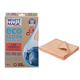 White Magic Car Chamois Eco Cloth – 60 x 40 cm, Ultra Absorbent Microfiber, Streak-Free & Scratch-Free, Quick-Drying, Reusable & Eco-Friendly – Ideal for Cars, Windows, Mirrors