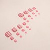 Vezocim Press on Toenails with Gold White Line Designs, 24Pcs