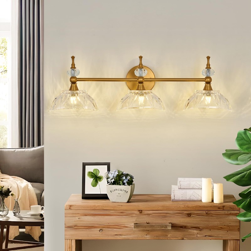 Qgiytp Vintage Bathroom Light Fixtures Gold Bathroom Vanity Light with