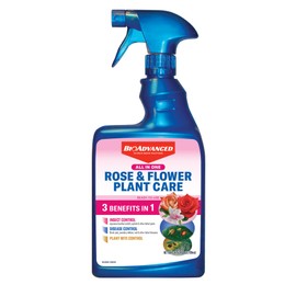 BioAdvanced All-in-One Rose & Flower Plant Care, Ready-to-Use, 24 oz, Aphid Spray for Outdoor Plants, Fungicide for Plants