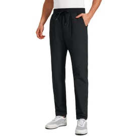 CRZ YOGA All Day Comfy Golf Pants for Men 31'' Quick Dry Lightweight Work Casual Pants with Pockets Black Medium