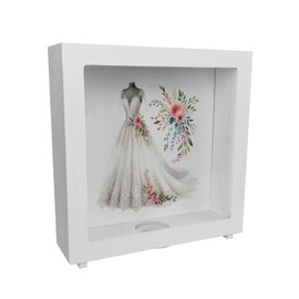 Wedding Dress Frame Money Box Made of Wood Wedding Dress Piggy Bank Ideal for Weddings Happiness Wedding Ceremony Gift for Groom Bride