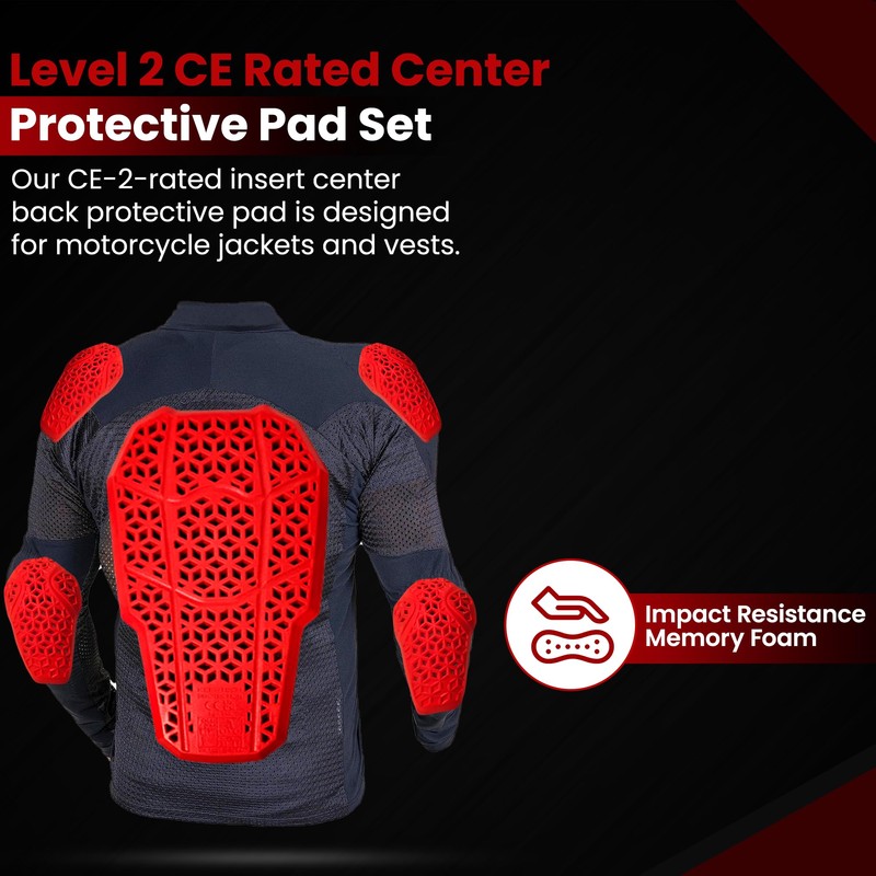 CE Level 2 Certified Armor Pads, Level 2 Approved Back,