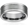Tungsten Carbide 8 mm Flat Wedding Band Ring Satin Finish