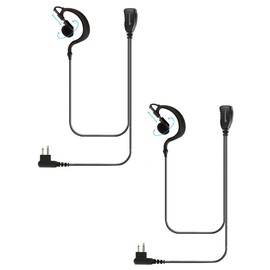 2 Pack Single Wire Earhook Earpiece with Reinforced Cable for Motorola Radios CLS1410 CLS1110 BRP40 CP200 CP200D CP185 DTR650 RDU2020 RDU4100 RDU4160D RDU2080D RMU2040 RMU2080D CLS, G Shape Headset