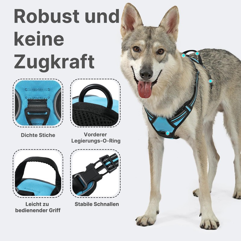 COMSLE Dog Harness No Pull Adjustable Soft Padded Dog Harness