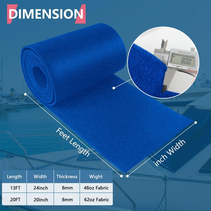 Boat Trailer Bunk Carpet, Marine Grade Carpet 9/11/12/16/17/20/24 Inch for