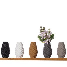 Edina Flower Vase/Decorative Vase M 20 cm for Cut / Dried Flowers | Sustainable | Decorative Vase Pampas Grass (White)