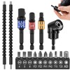 16Pcs Flexible Drill Bit Extension Kit Quick Release Soft Shaft