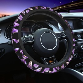 Purple Butterfly Steering Wheel Cover 15 Inch Auto Neoprene Case Anti for Men Women Car Wheel Protector Universal Butterflys Steering Wheel Covers for Vehicle Truck SUV