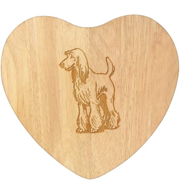 'Strutting Afghan Hound Dog' Wooden Heart Shaped Chopping/Cutting Board (WB00076776)