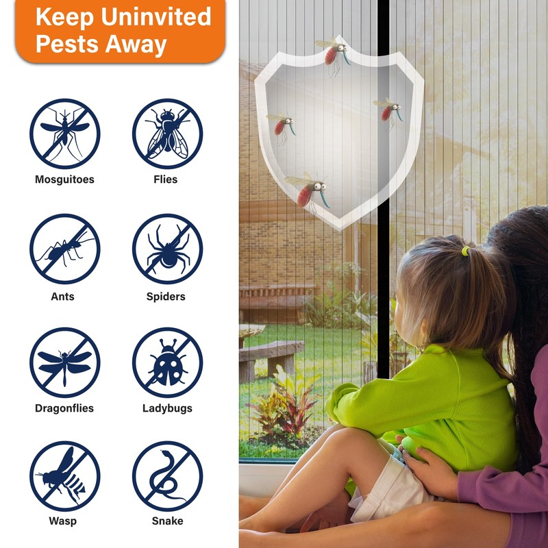 Mesh Screen with Magnetic Closure-Keeps Bugs Out Let Breeze in,