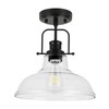 WILON Semi Flush Mount Ceiling Light Fixture, Black Farmhouse Light