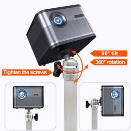 Qancekoo Mini Ceiling Wall Projector Mount Bracket 360° Rotation Adjustable Tilt Swivel Hanging Projector Holder Wall Mount Hanger Rack Stand for Mini Projector with 1/4" (6mm) Threaded Holes