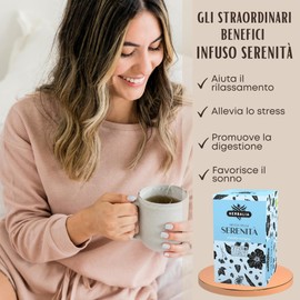 HERBALIA - Relaxing tea "serenity" in tea bags, relaxation infusion set with 20 tea bags without metal clips, 30 g (lime blossom, verbena, licorice root, chamomile) - serenity tea