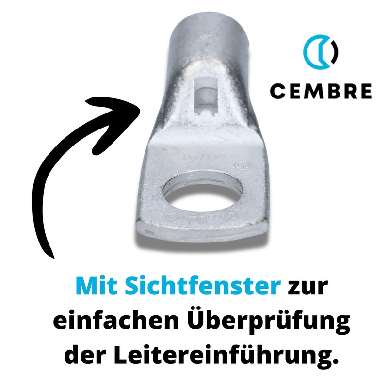 Cembre A14-M12 Pipe Cable Lug 70 mm² M12 Uninsulated Tin-Plated