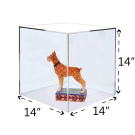 Marketing Holders Pedestal Art Gallery Display Sculpture Stand Trinkets Trophies Collectibles Cube Safety Cover (Clear, 14" W)