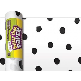 Teacher Created Resources Fun Size Black Painted Dots on White Better Than Paper Bulletin Board Roll Large
