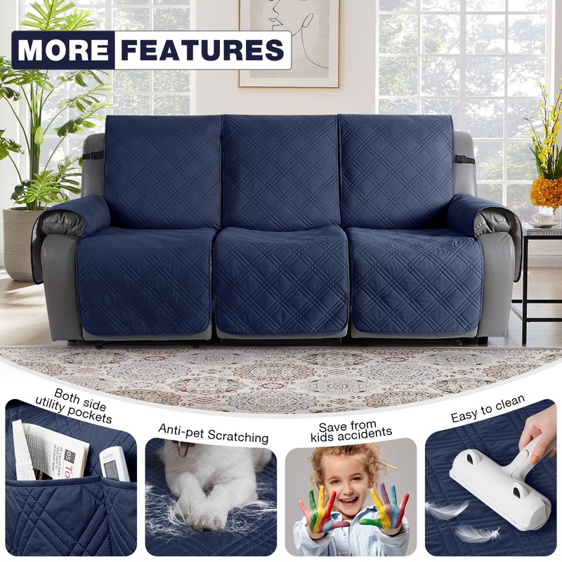 TAOCOCO 100% Waterproof Recliner Sofa Covers 3 Seater, Split Couch
