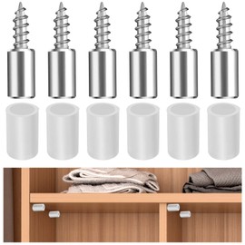 30 PCS Shelf Support Pegs, Integrated Self-Tapping Screws, Self-Tapping Screw Cabinet Laminate Support, with Anti-Slip Cover, Cylindrical Pin Bracket, for Furniture, Cabinet, Closet, Wardrobe Shelves