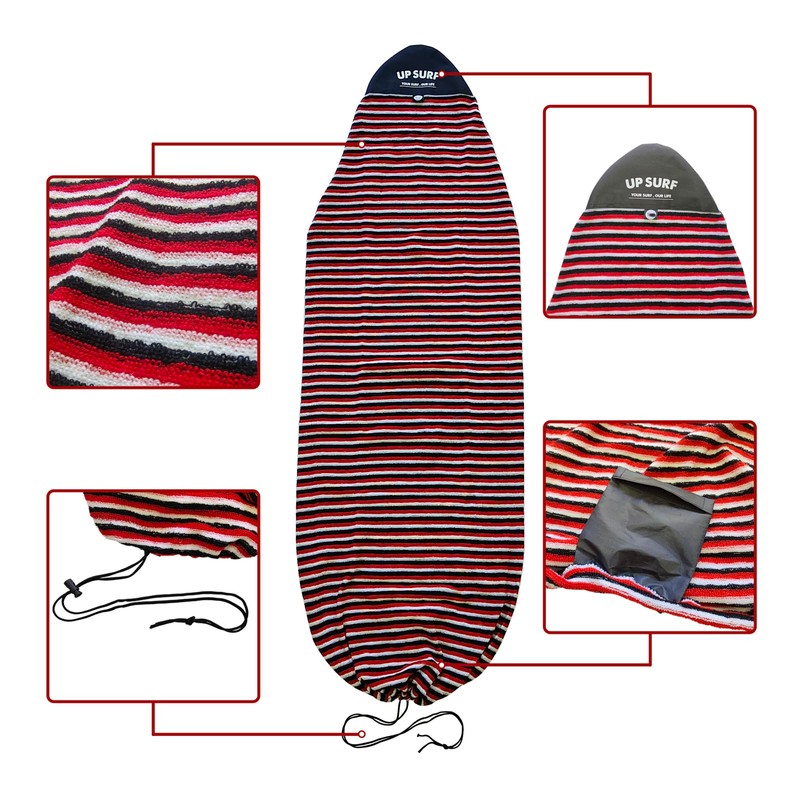 UPSURF 5'11"/6'1"/6'4"Surfnoard Sock Cover-Long Board Sock Cover Light Protective Bag