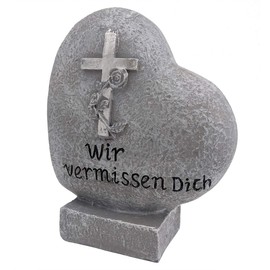 PrimoLiving Grave Ornament Memorial Stone Gravestone (Stand Heart We Miss You)