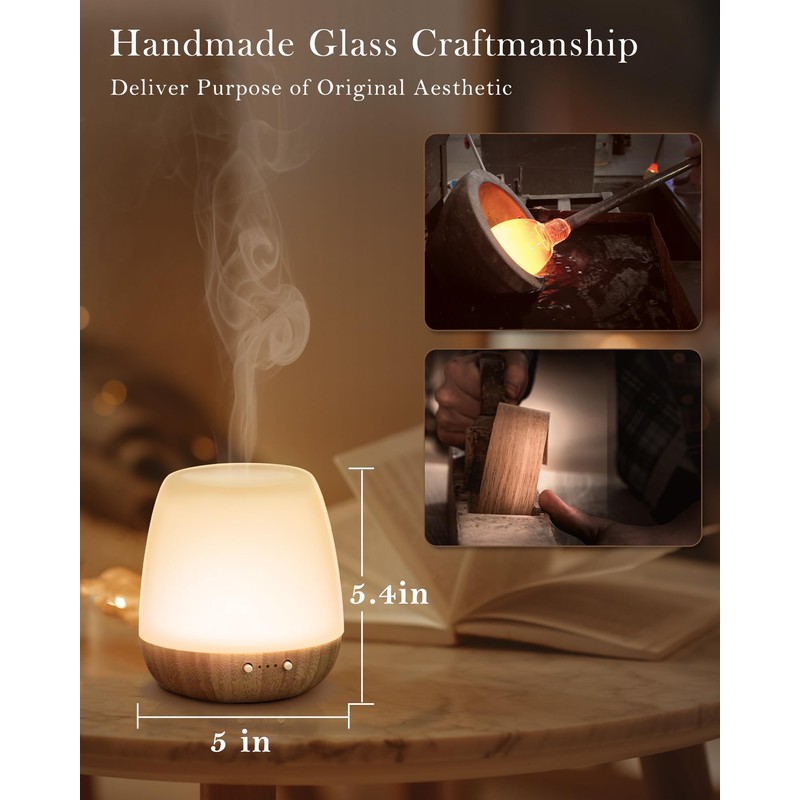 Glass Essential Oil Diffuser, 180ml Ultrasonic Aroma Diffuser for Essential