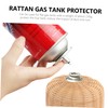 SUPVOX Rattan Gas Canister Cover Outdoor Camping Protector for Flat
