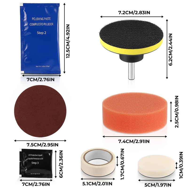 GEARLEADER Car Headlight Restoration Kit Polishing Paste Headlamp Repair Light