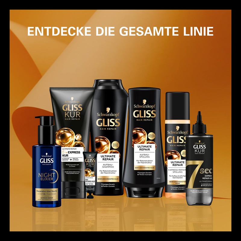 Gliss Shampoo Ultimate Repair (250 ml), Hair Shampoo for Heavily