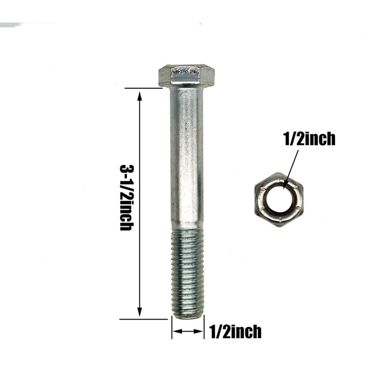 2pack - Grade 2 Shear Bolts for Rotary Cutters 1/2"