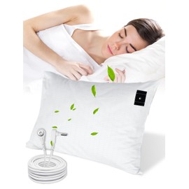 YOUBLAO Grounding Pillowcase, 90% Organic Cotton and 10% Silver Fiber Grounding Pillow Case with 15ft Grounding Cord, White Sleep Pillow 20x36 inch for Improve Sleep Improving Energy