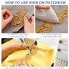 NBEADS 4.37 Yards Gold Embroidery Polyester Ribbons, 2.6 Inch Wide
