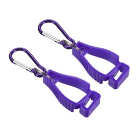 PATIKIL Glove Keeper, 2 Pack Gloves Grabber Clips Prevent Losing Hook Holder Hanger for Glasses Helmets, Purple