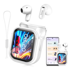 Audifonos Htc Ne20 Color Blanco Bluetooth 6.0 Auriculares Inalambricos Con Pantalla Tctil Inteligente Resistente Al Agua Ipx4 Ai Audifonos...         